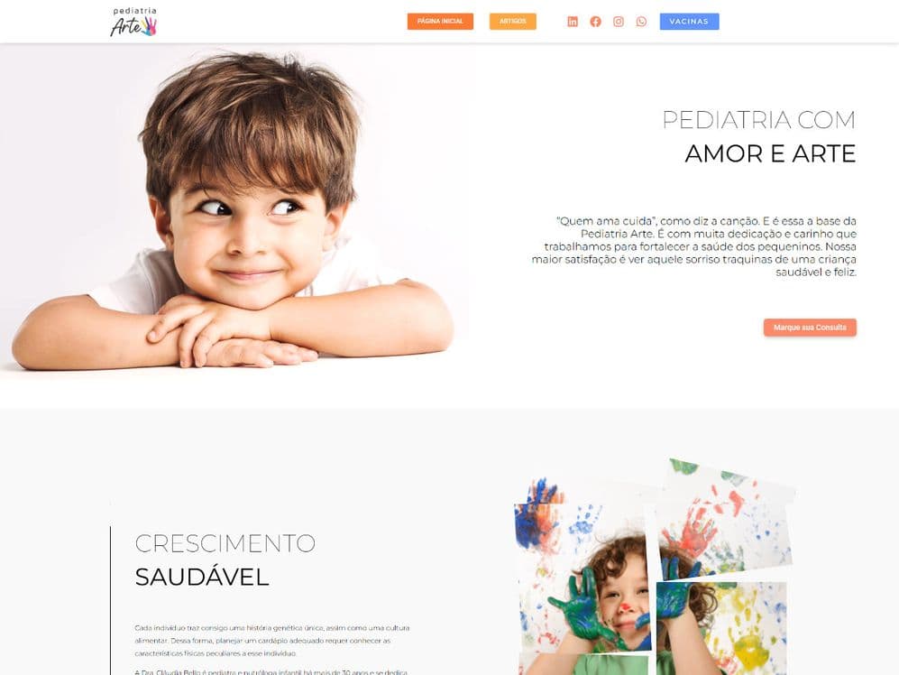 Página da Pediatria Arte
