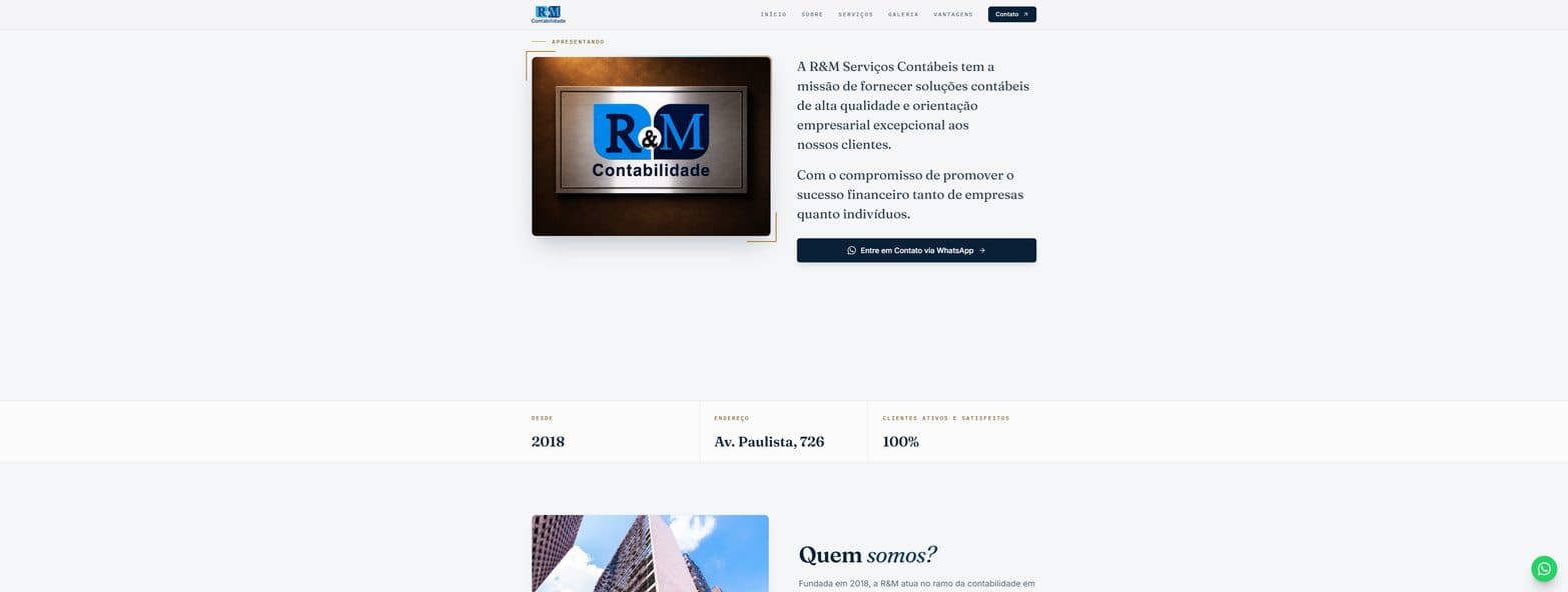 Página da R&M Contabilidade