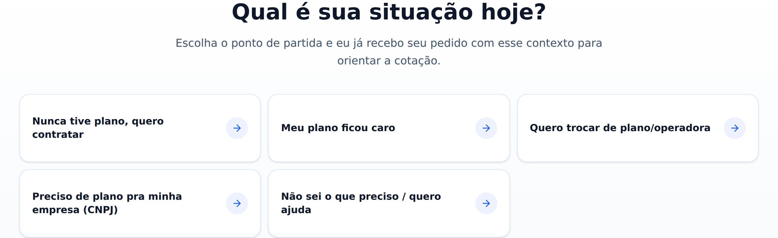 Comparação pública de planos no site Corretor Caumo